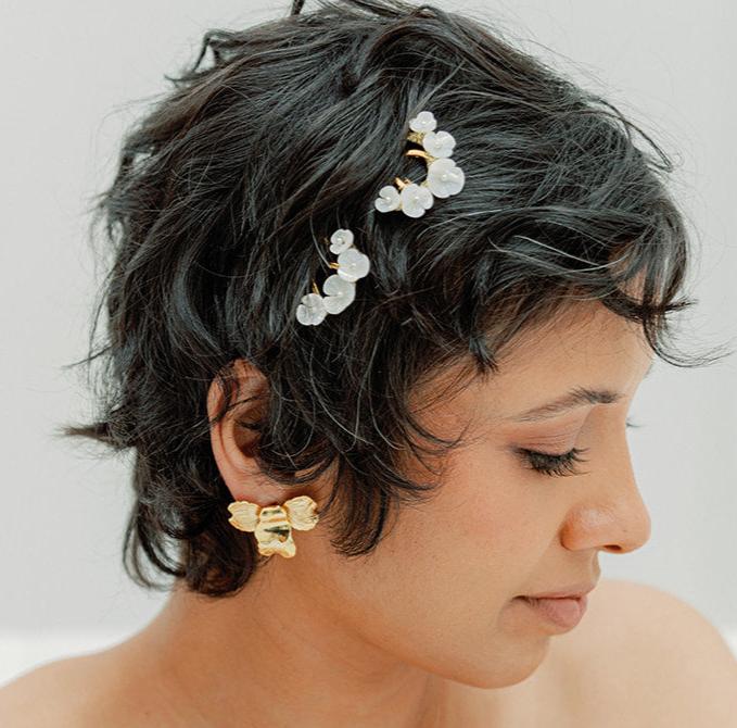 Mother of Pearl hair comb 3 mid century hair combs mother of pearl effect hair  main image 2