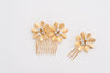 set of 2  brass flowers comb HP170615 Marina