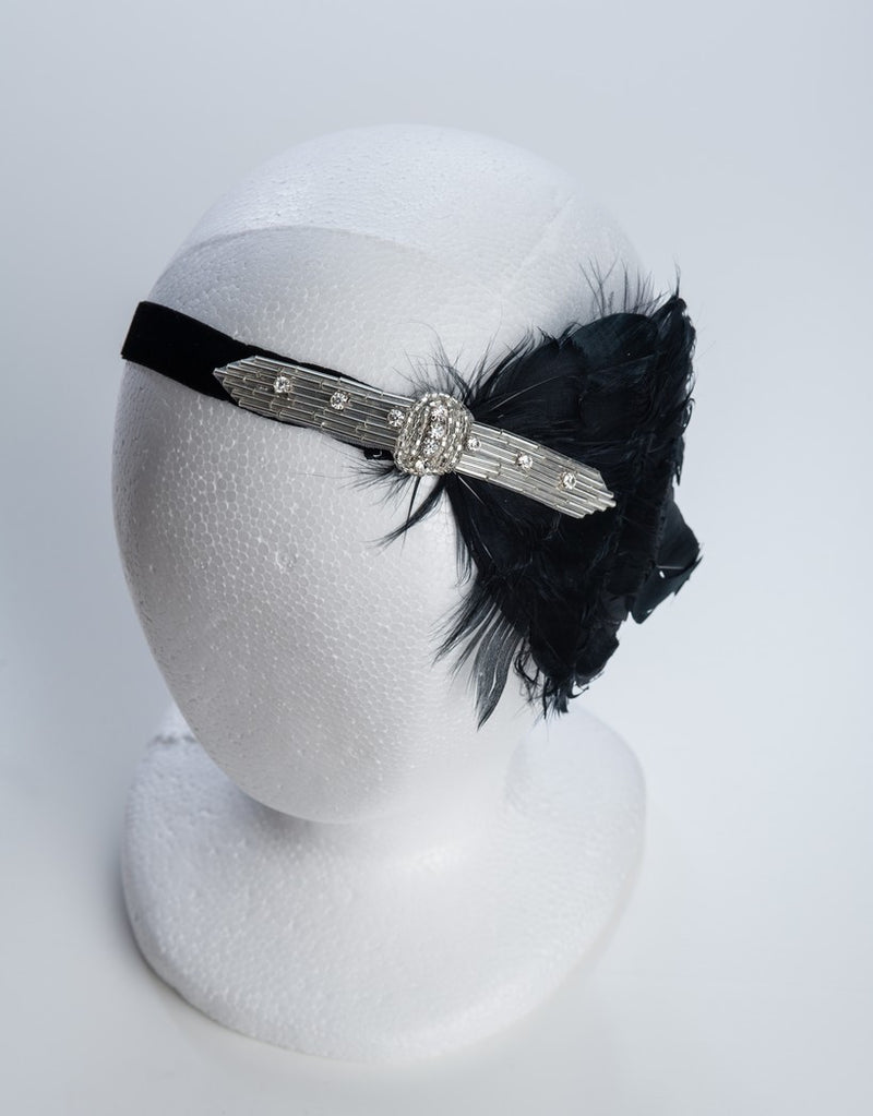 Flapper headband with feathers - Retro