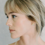 dainty bridal earring, crystal earrings, flower earring with crystal - style 22032