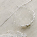 Birdcage headband veil with pearls and crystal beading-SOLEIL style 21028