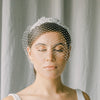 Birdcage headband veil with pearls and crystal beading-SOLEIL style 21028