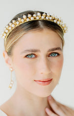 Pearls and brass headband -  couronne style 23008