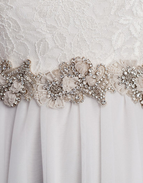 sample sale - beaded wedding sash - long Laurette - 150024