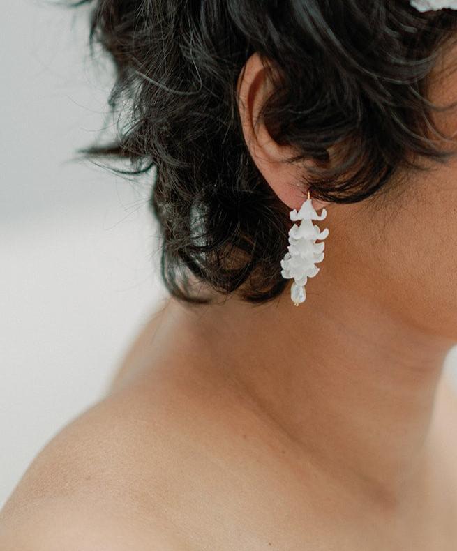 floral earrings with Pearl - ADRIANA- 25042