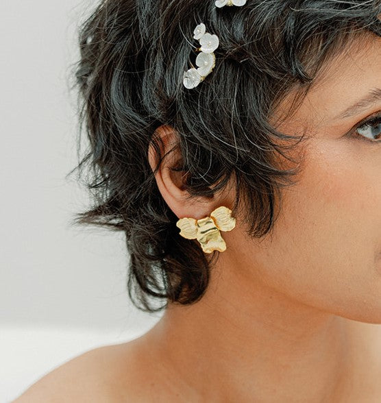 Gold Plated brass earrings - ANOUCK - 25018