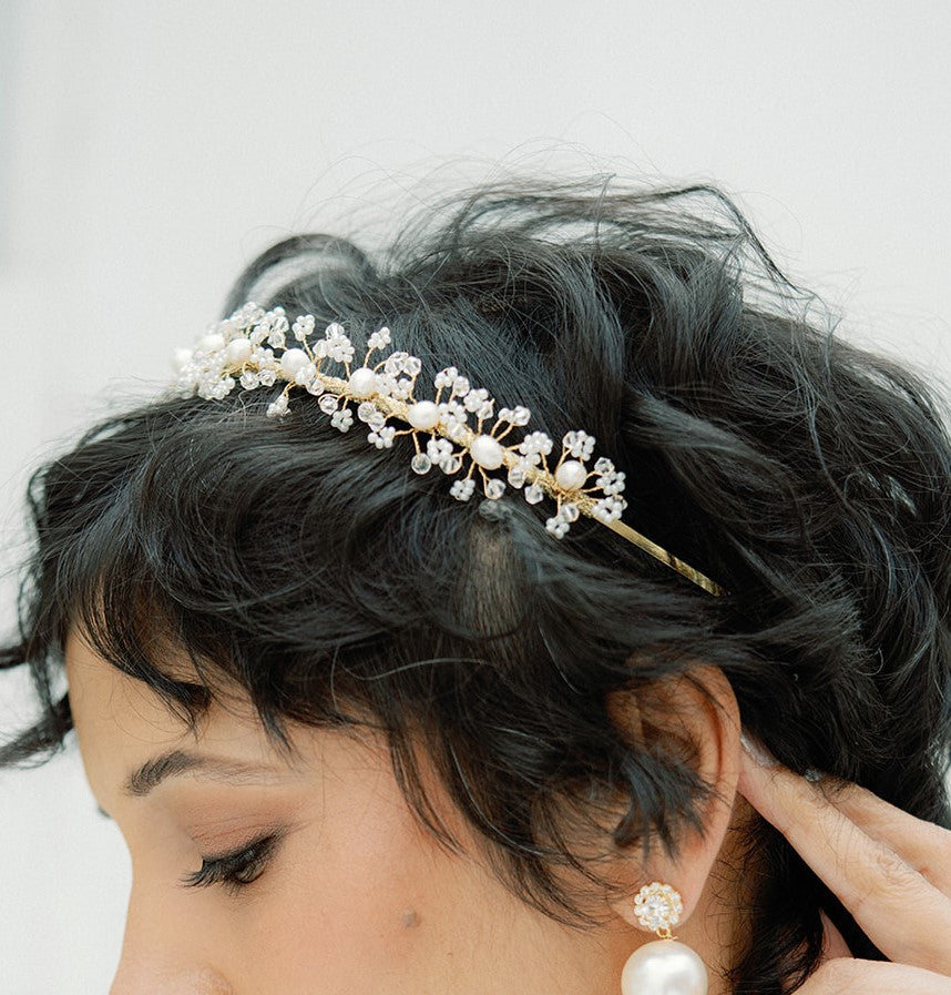 Crystals  and pearls headband ADELE- 25005