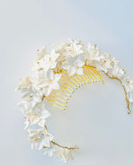 clay flowers hair comb Moda - 24007