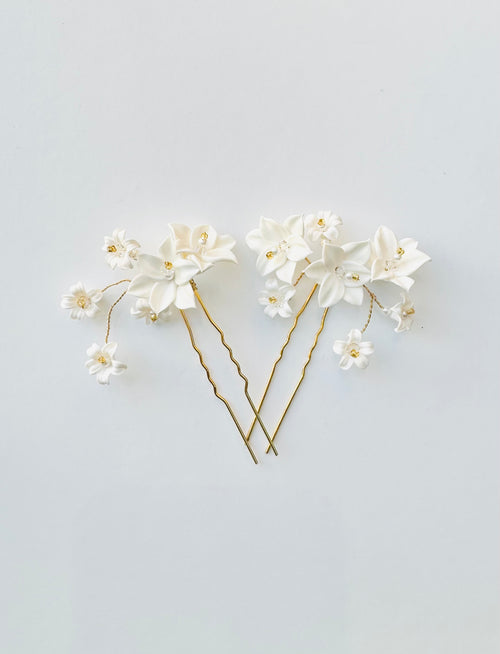 flowers hair pin set of 2 - Mode  - 24008