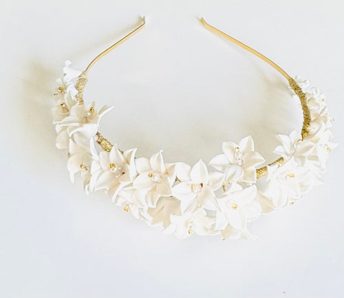 clay flowers headband Mara - 24006