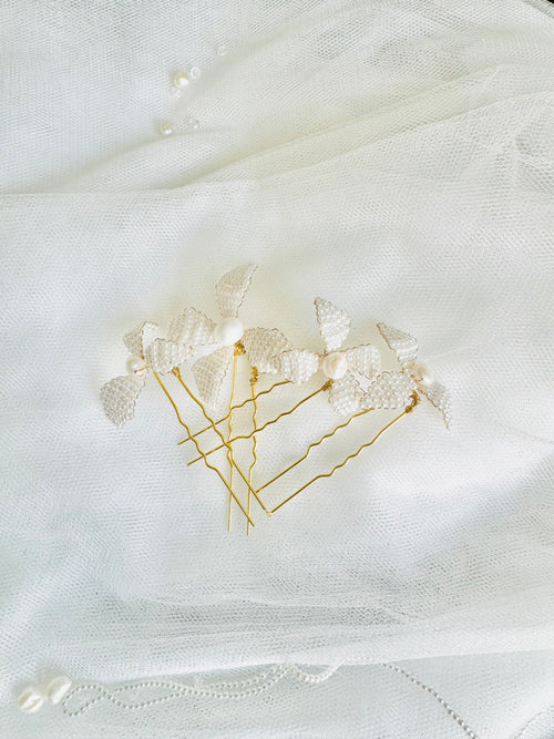 bridal hair pin set of 5 Agathe - 25003