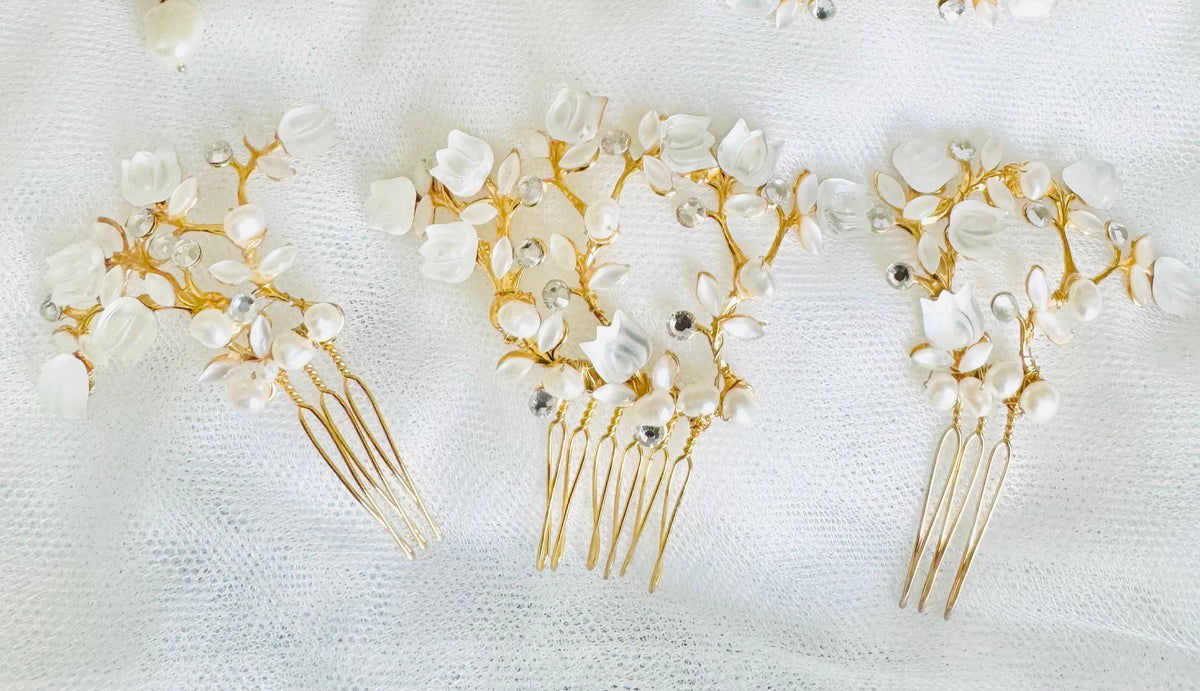 little bridal hair combs set of 3  ANAELLE- 25016