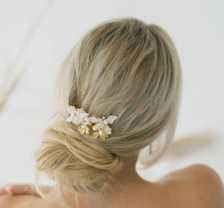 bridal headpiece with brass flowers BERTHA- 24020