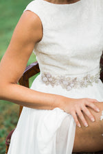 sample sale - beaded wedding sash - long Laurette - 150024