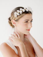 pearls and small flowers headband HALEINE - style 23010