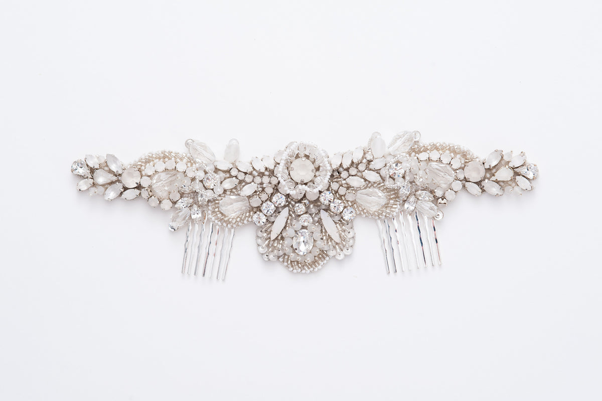 Oversize beaded bridal comb - HP170678 Laurelle