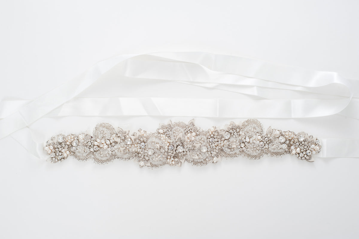 Majestic heavy beaded wedding sash SB170644