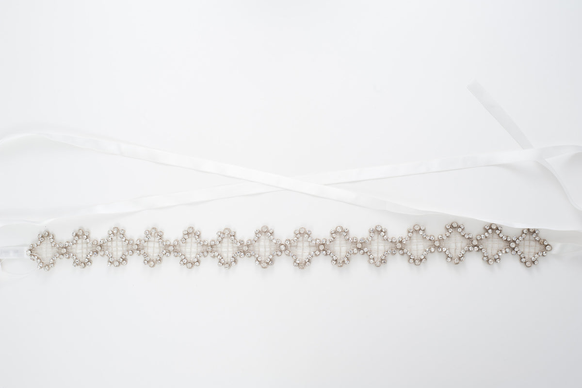 Geometric beaded wedding sash SB170690