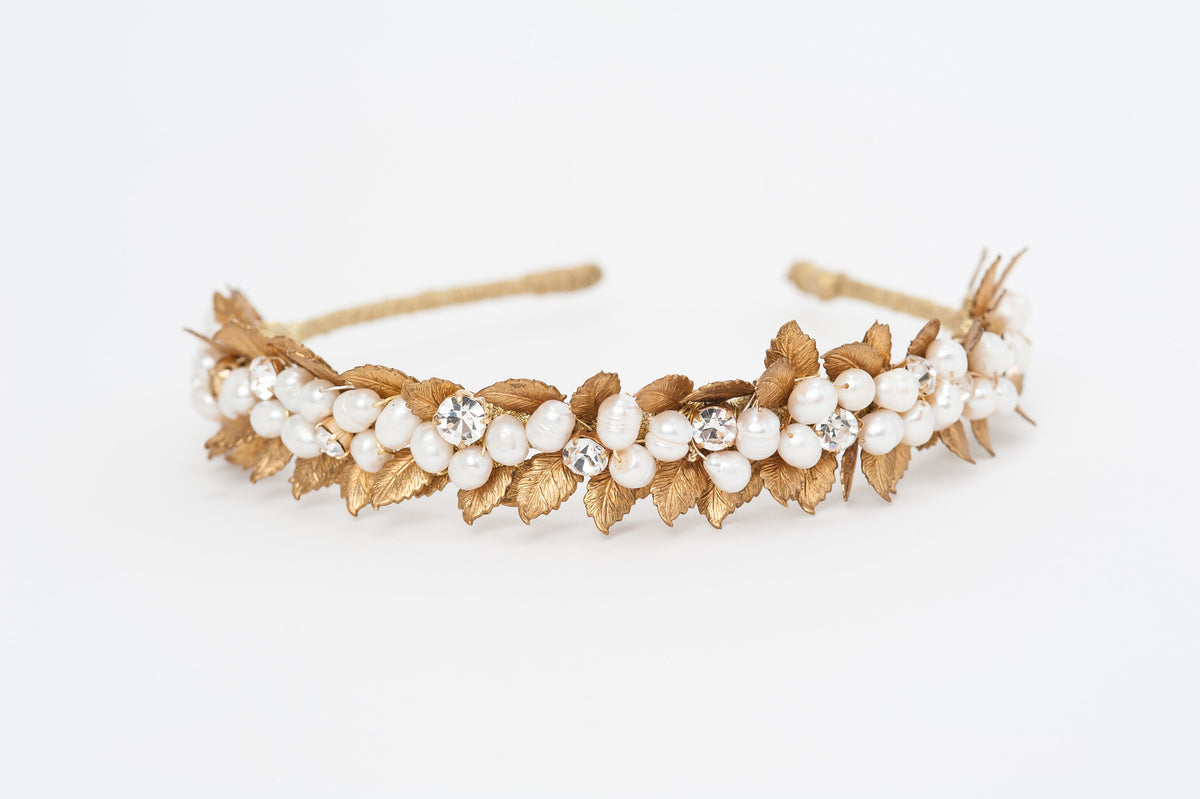 cluster pearls vegetation headband HP170623 Melissa