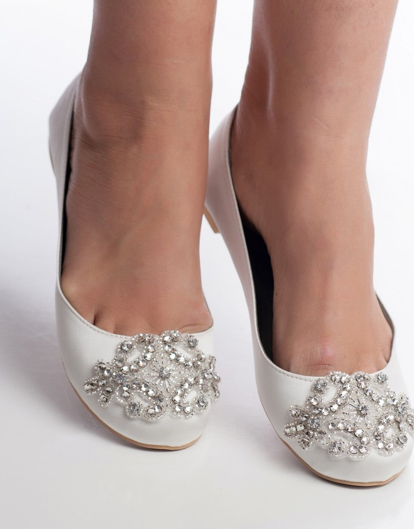 flat wedding shoes with bling