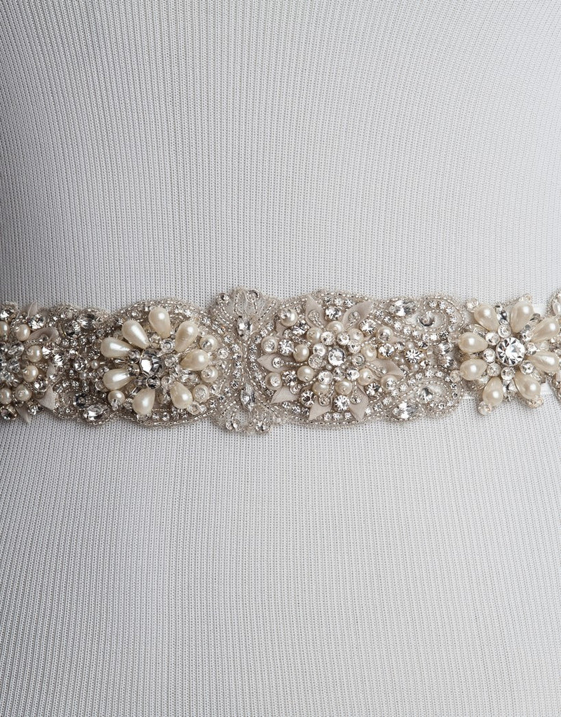 LOANE bridal beaded belt - W-SB046