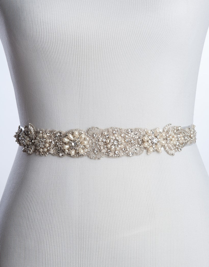 LOANE bridal beaded belt - W-SB046