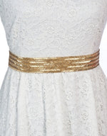 Gold beaded bridal sash - BEATRICE