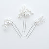 flowers wedding hair pins, set of 3 hair pins with clay flowers - style 22003