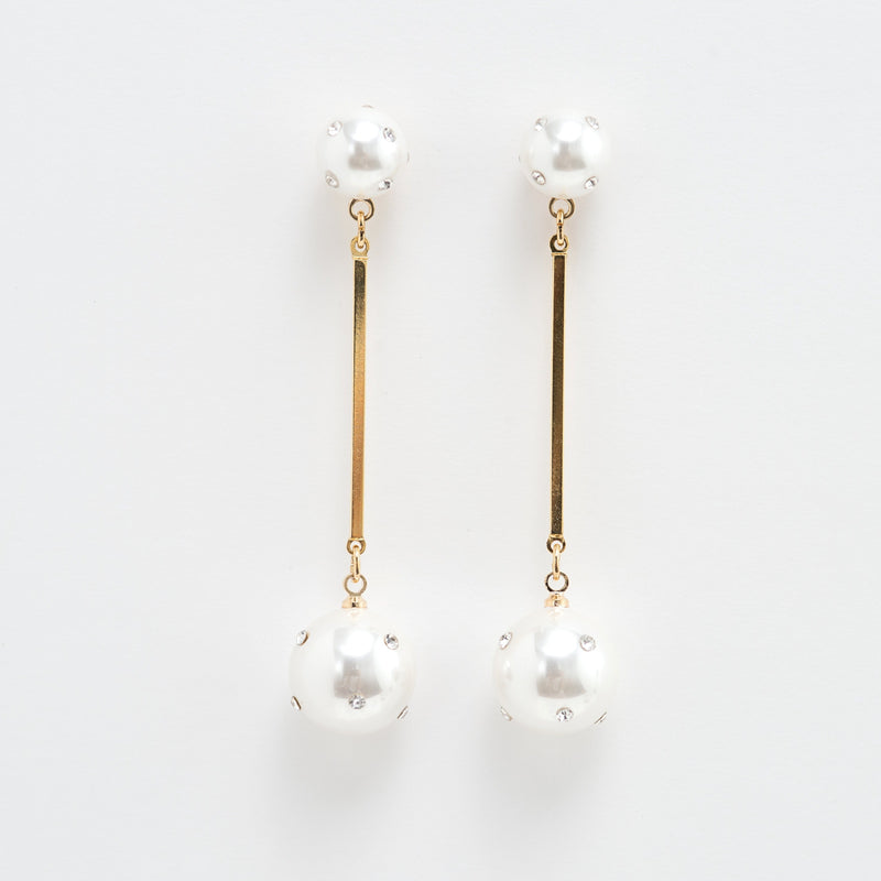wedding pearls earring, pearls crystal earrings - style 22028