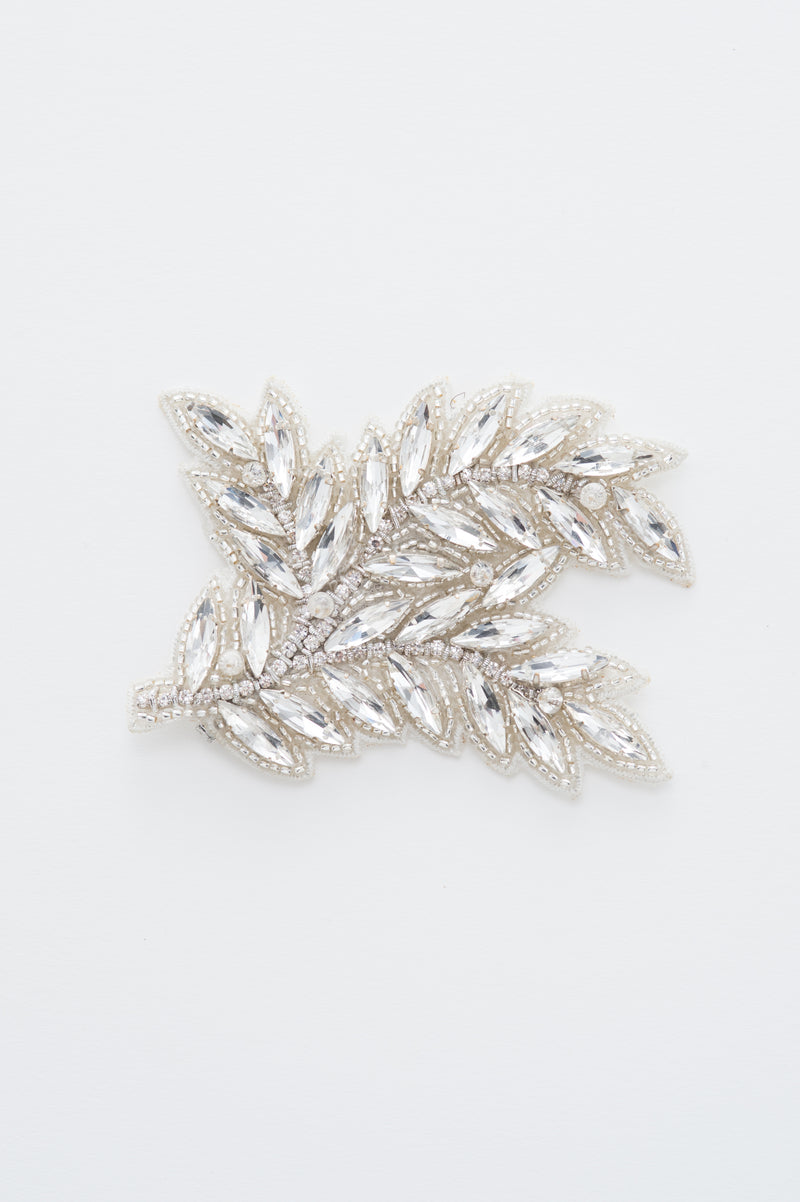 crystal leaf hair clip - style 20012