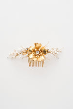 gold plated brass flower headpiece - style 20019