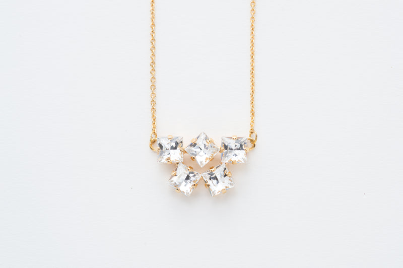 crystal square necklace - style 20031