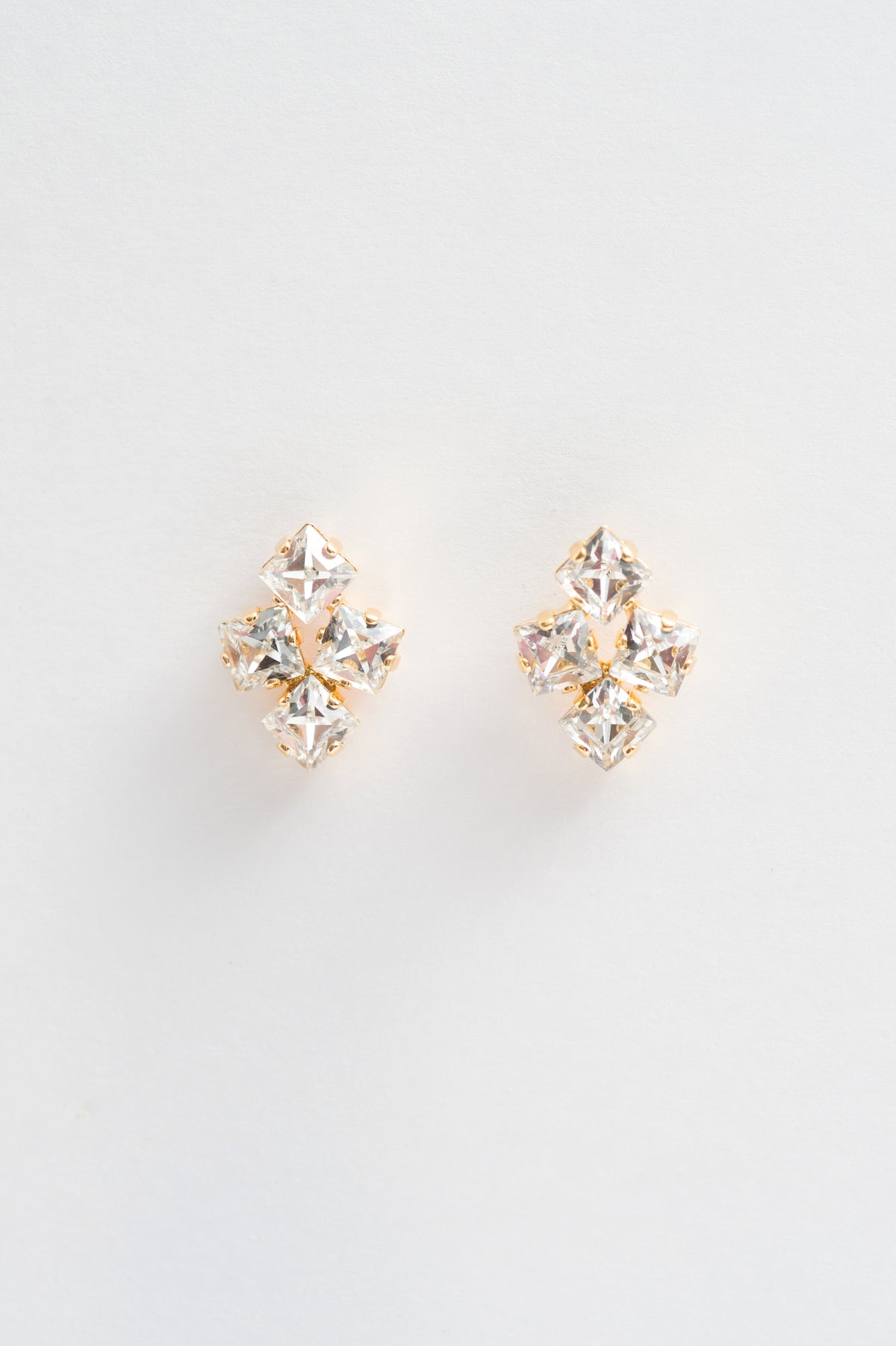 losange square crystal studs earring - style 20039