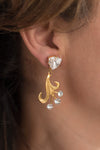 flower spray crystal earrings - style 20049