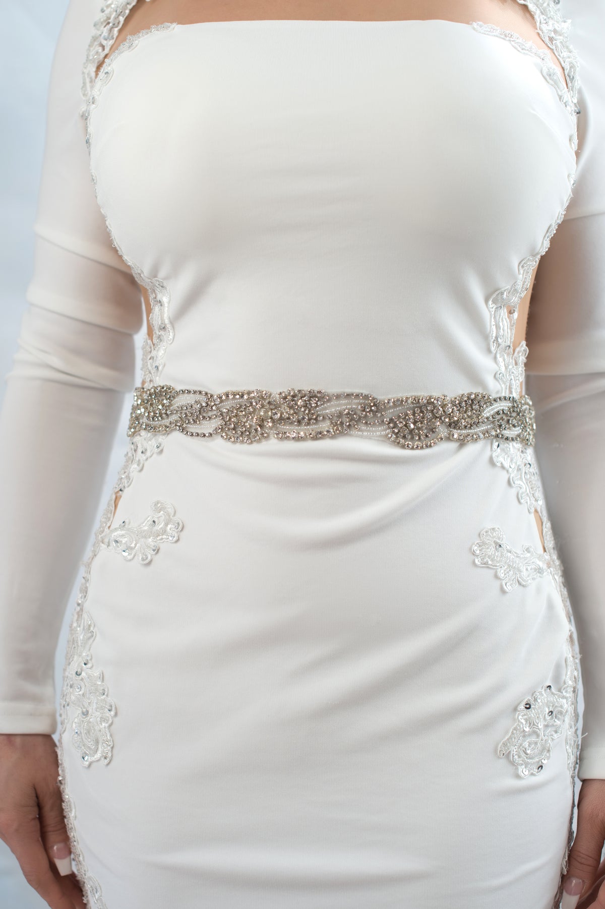 wavy crystal beaded belt - style 20052