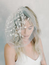 oversize hand painted blusher veil , tulle blusher - style 22023