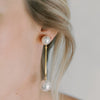 wedding pearls earring, pearls crystal earrings - style 22028