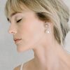 bridal earring, pearls crystal earrings, filigree earring with crystal incrusted pearl- style 22024