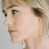 chain bridal earring, flowers earrings, wedding earrings with crystal - style 22031