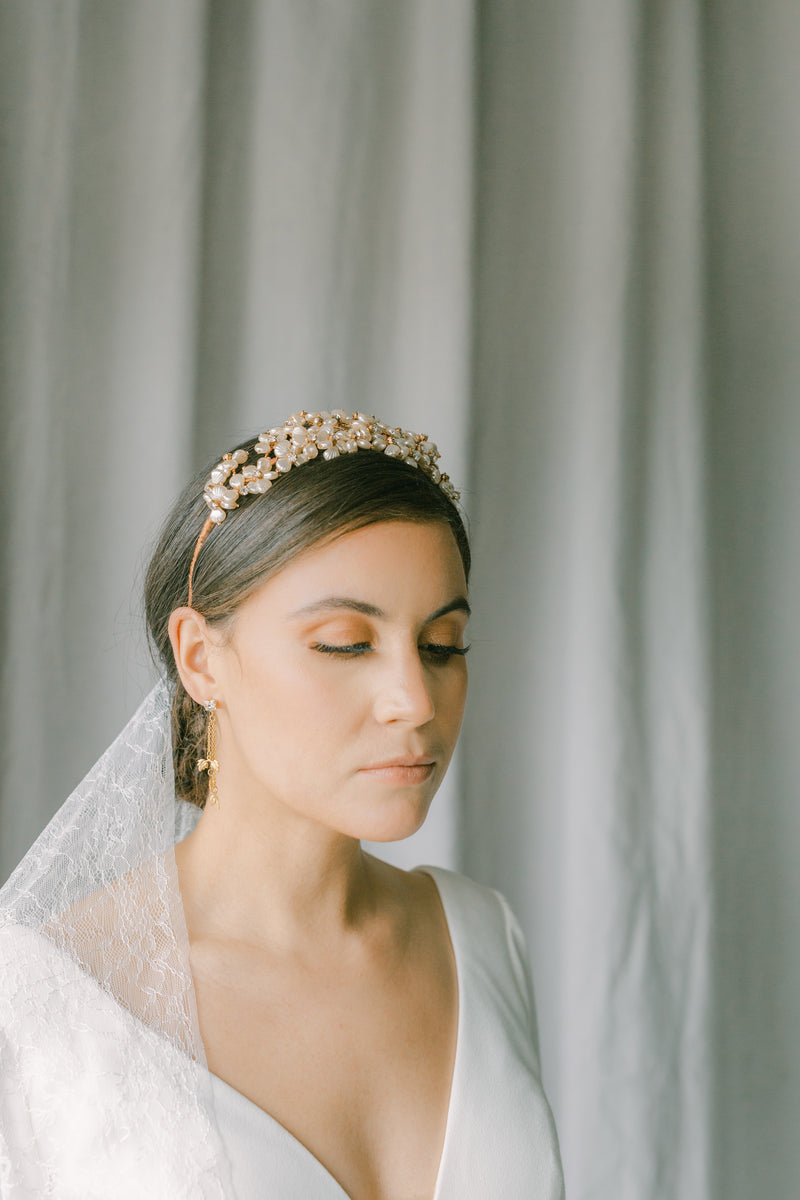 Bridal crown, wedding headband, RICHESSE style 21001