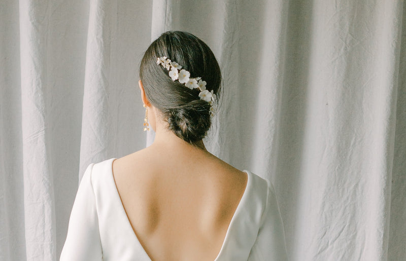 blossoms bridal headpiece, wedding hair comb, BRISE style 21014