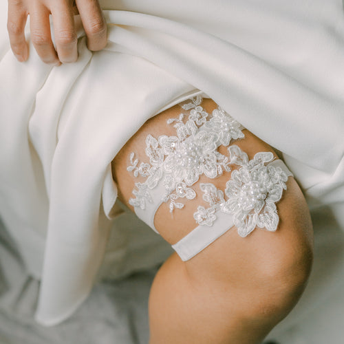 Lauthen.S Bride Lace Garter Set, Wedding Bridal Rhinestone Stretch Garter  Belt