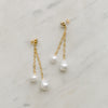 bridal pearls earrings with encrusted crystal - style 21046