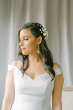 Bridal blossoms hair comb, bridal headpieces with clay flowers, FRISSON style 21041