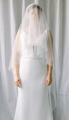 Drop veil with birdcage design tulle, soft bridal veil, blusher veil, circle veil - Poeme Style 21035