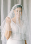 Drop veil with birdcage design tulle, soft bridal veil, blusher veil, circle veil - Poeme Style 21035