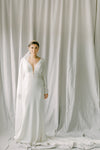 wedding veil with lace fabric, lace bridal veil - Promesse Style 21037
