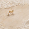 bridal flowers earrings with swarovski crystal - FRAICHEUR style 21008