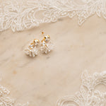 bridal flowers earrings with swarovski crystal - FRAICHEUR style 21008