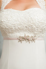 Silver beaded Starfish bridesmaids belt SB170688-S